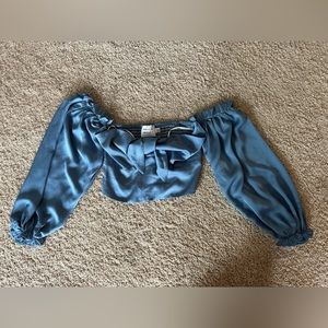 Hello Molly blue crop top size small, never worn